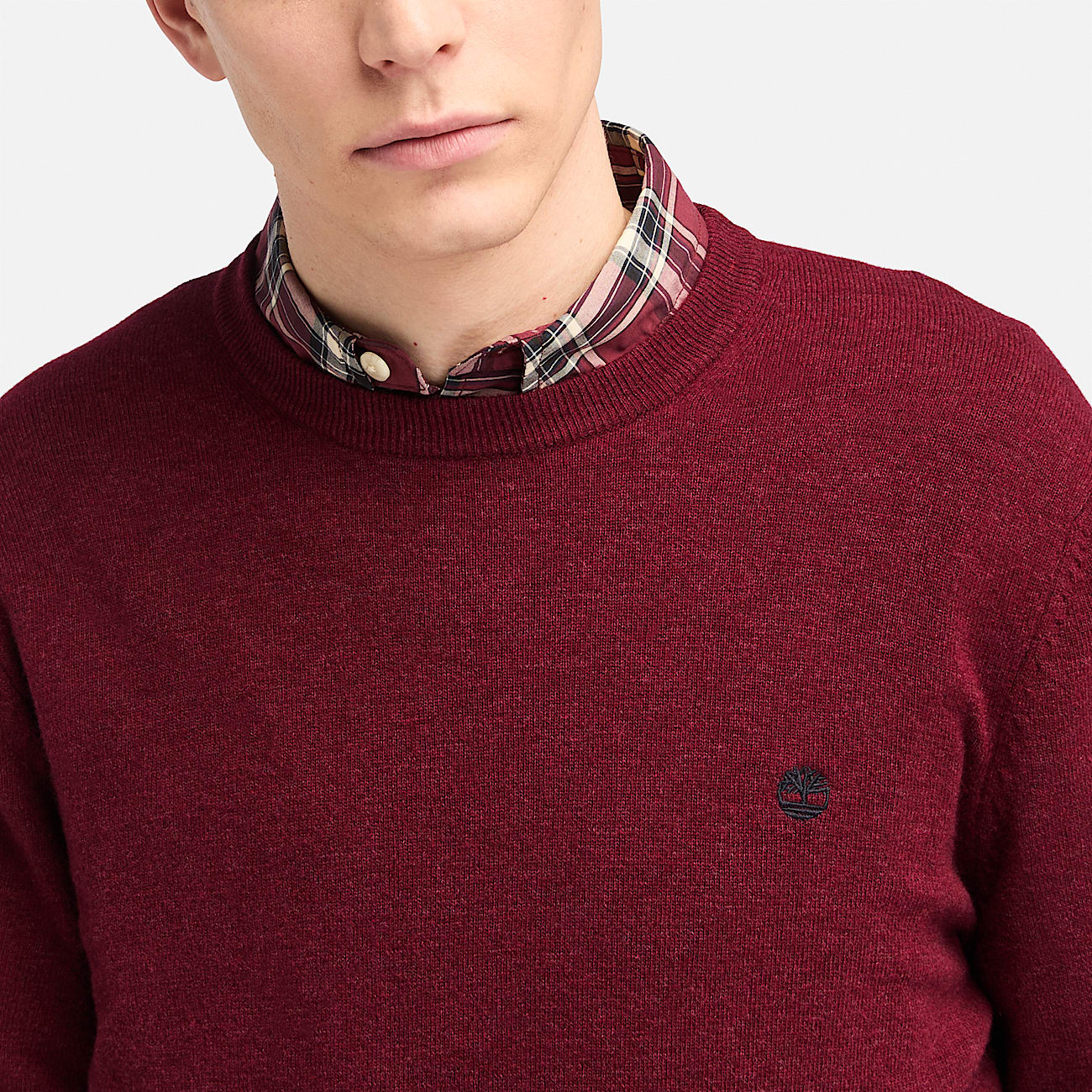 Cohas Brook Merino Crew Neck Jumper for Men in Red