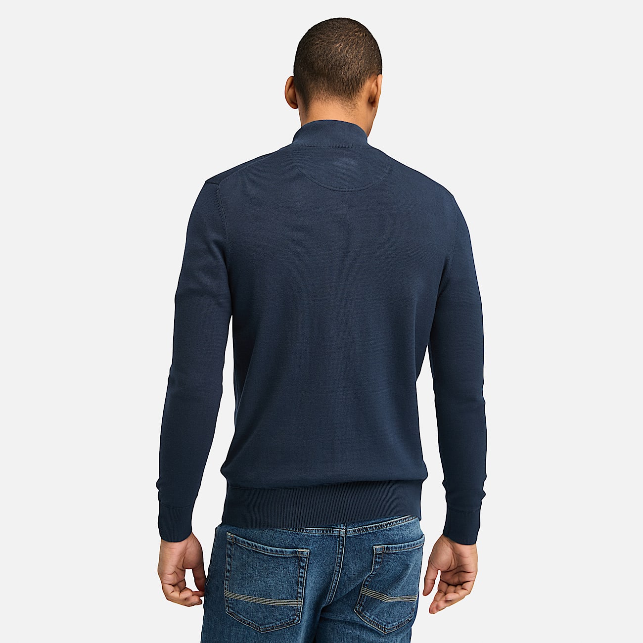 Maglione in Cotone a Zip Intera Williams River da Uomo in blu scuro - 4