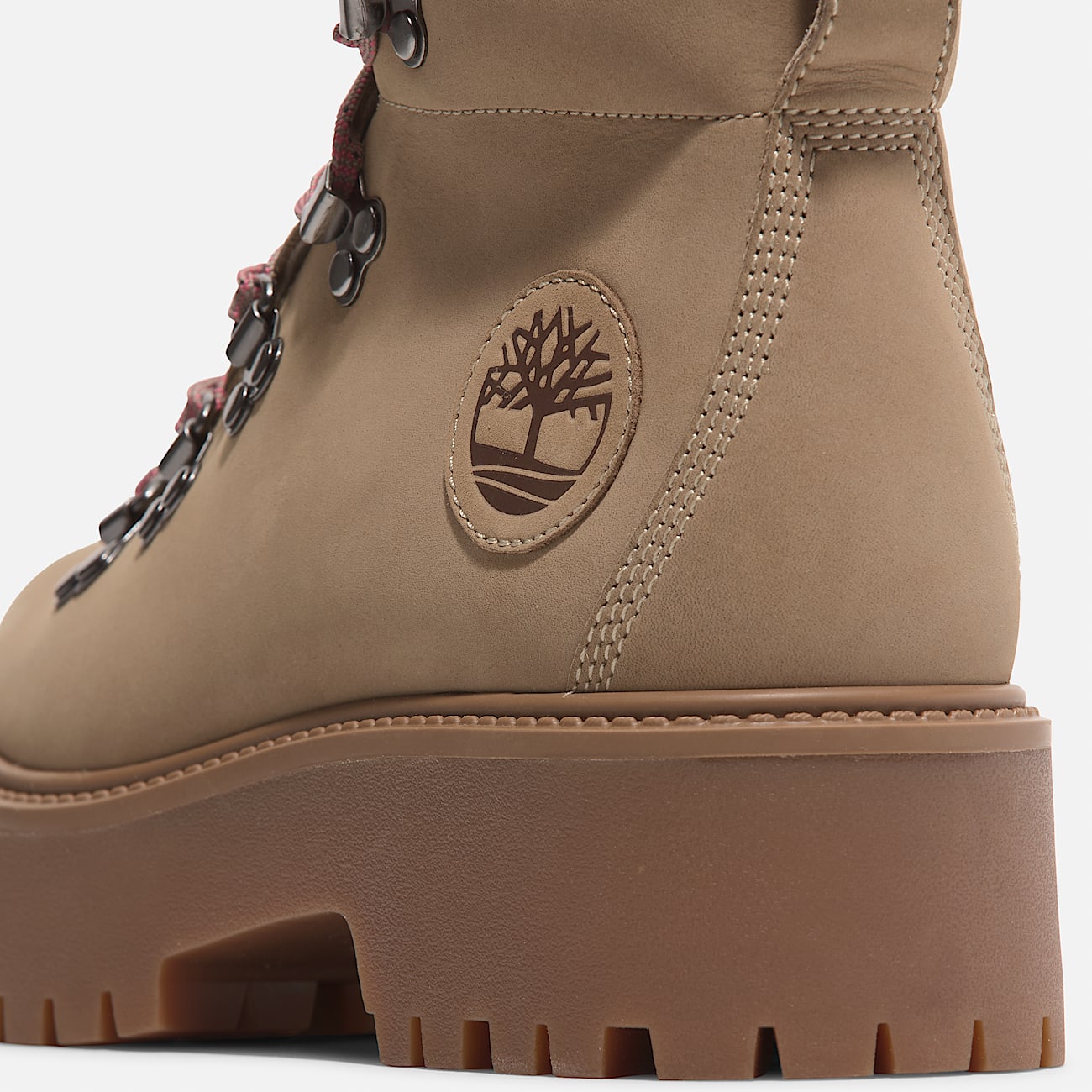 Stone Street Lace-up Platform Hiker for Women in Beige