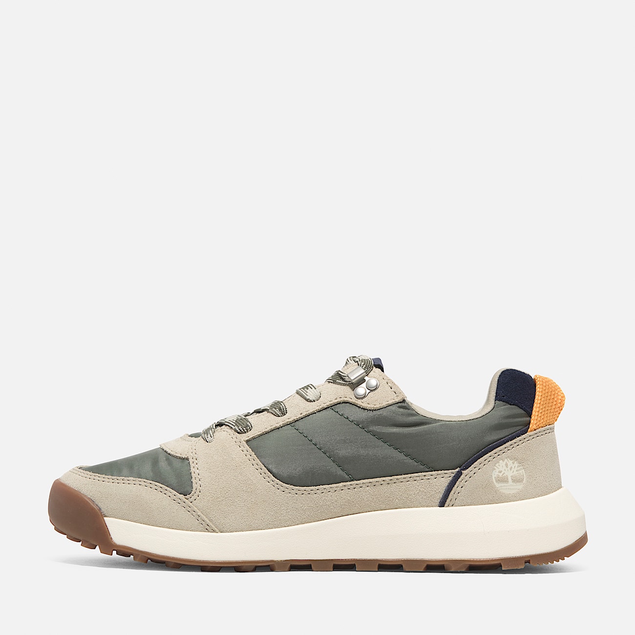 Retro Swift Low Lace-Up Trainer for Women in Dark Green & Beige