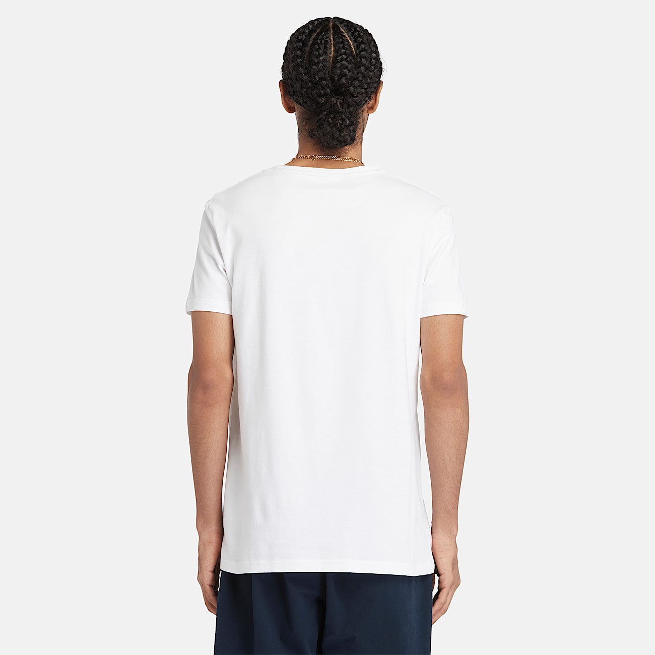 Dunstan River V Neck Short-Sleeve T-Shirt for Men in White - 4