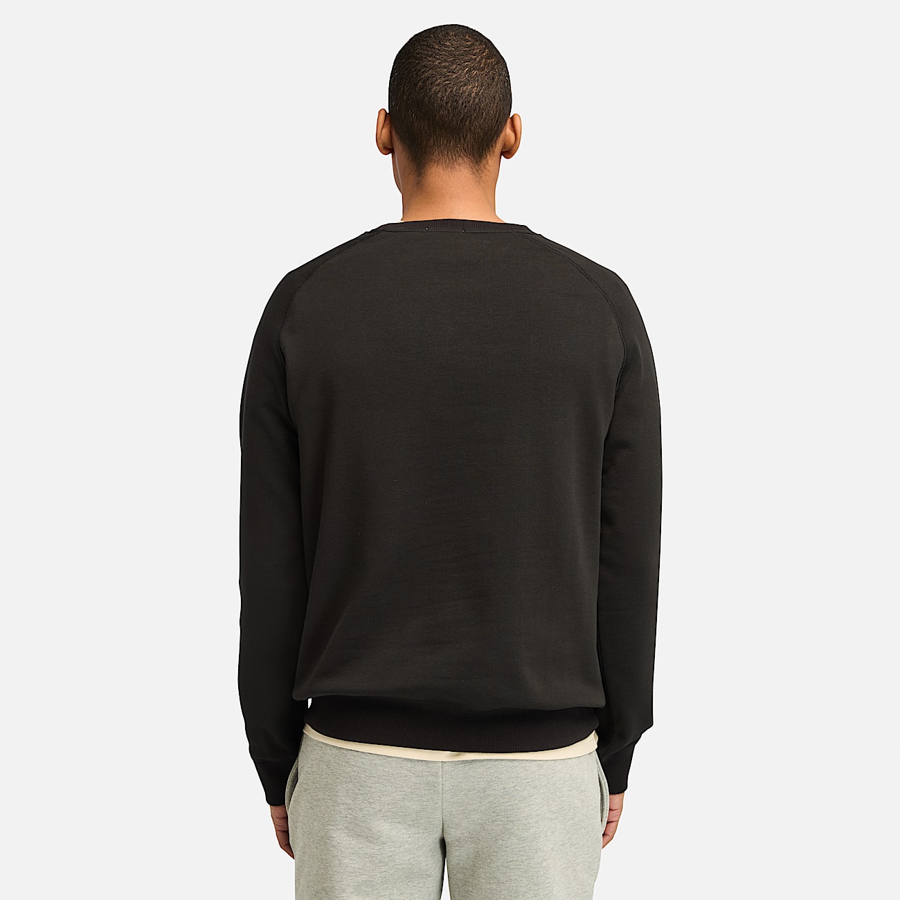 Sudadera de cuello redondo con reverso cepillado Exeter River para hombre en negro - 4
