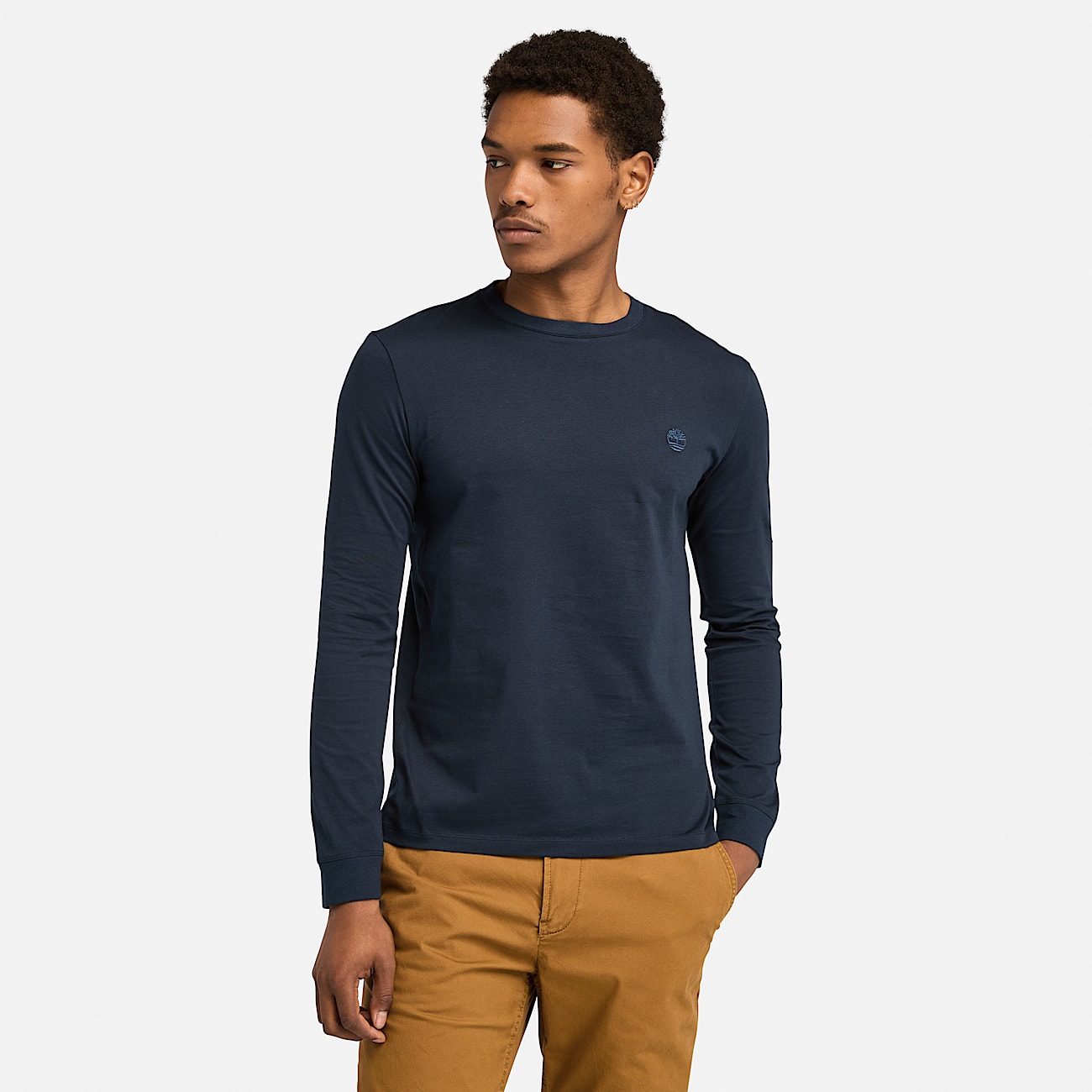 Dunstan River T-shirt met lange mouwen voor heren in Donkerblauw - 1
