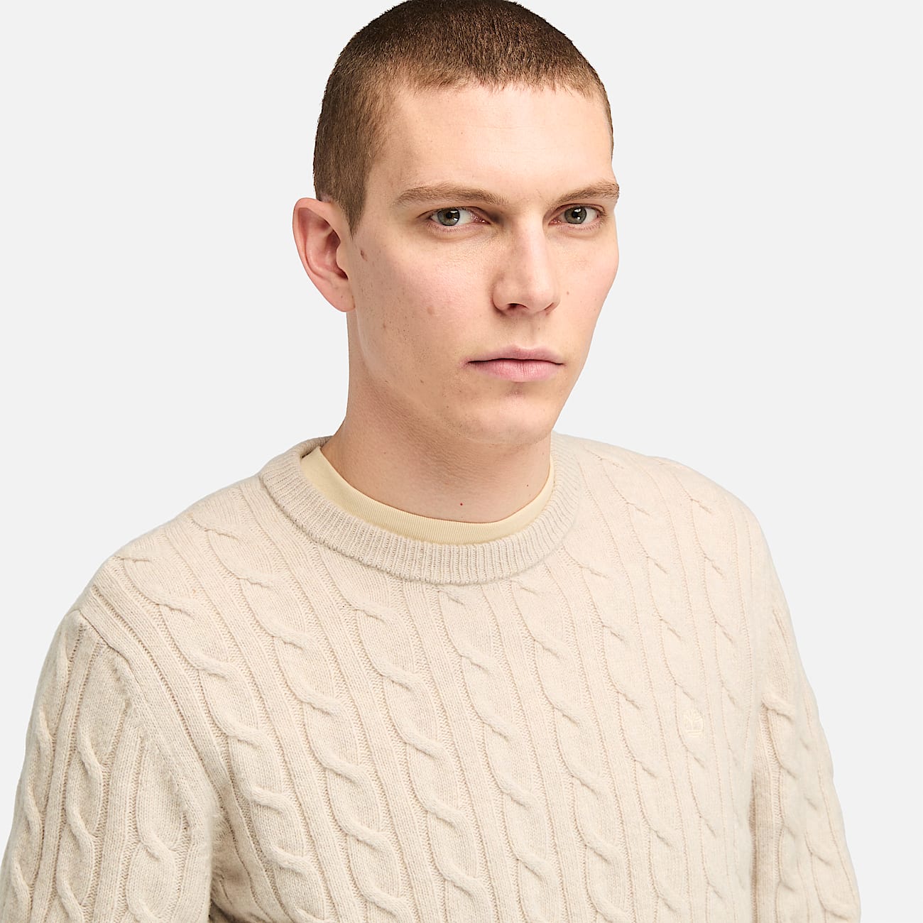 Phillips Brook Cable Crew Neck Jumper for Men in Beige - 3