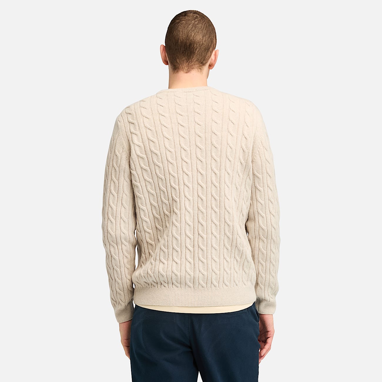 Phillips Brook Cable Crew Neck Jumper for Men in Beige - 4