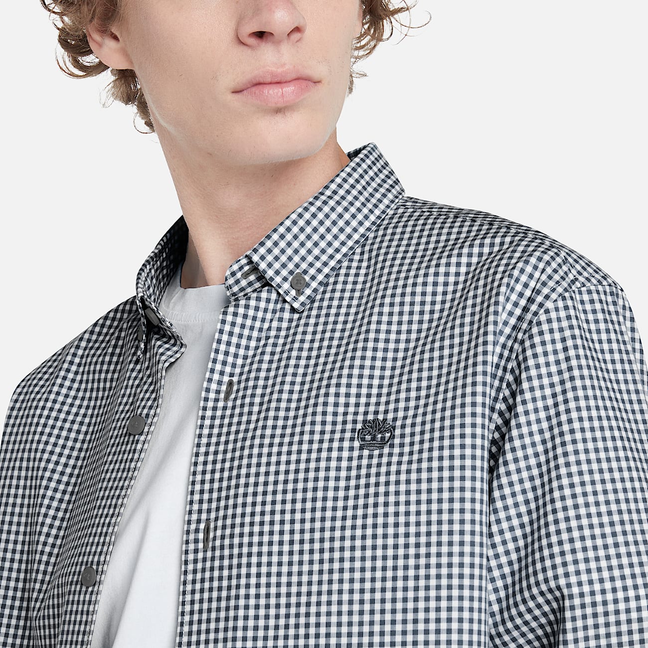 Camicia a Quadretti in Popeline da Uomo in blu - 3