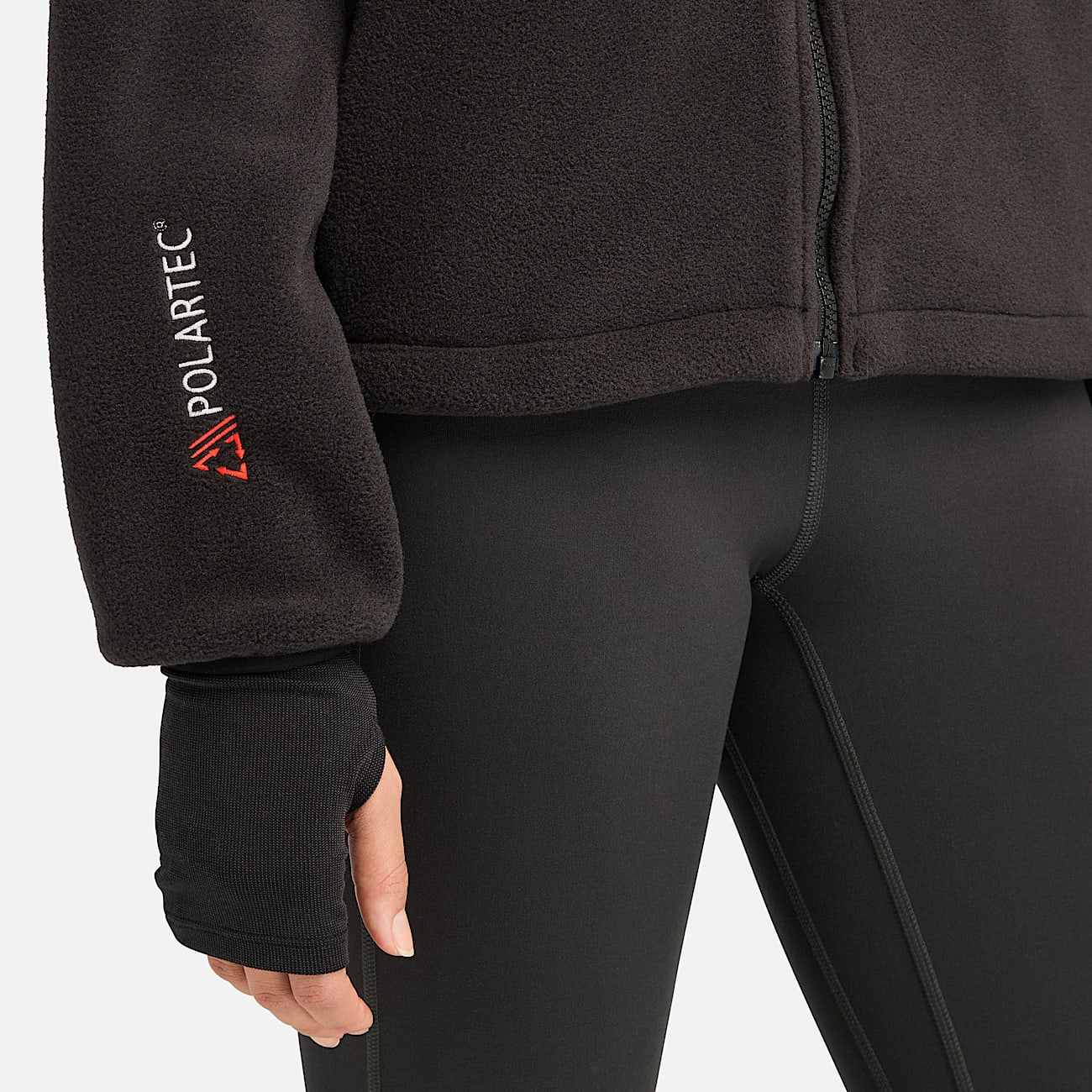 Polartec® Fleecejacke mit durchgehendem Reißverschluss für Damen in Schwarz - 3