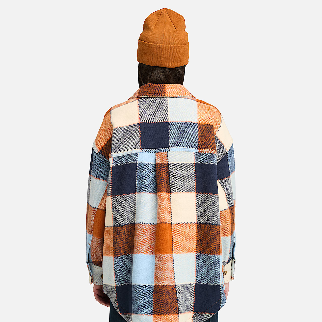 Heavy Flannel Overshirt for Women in Orange