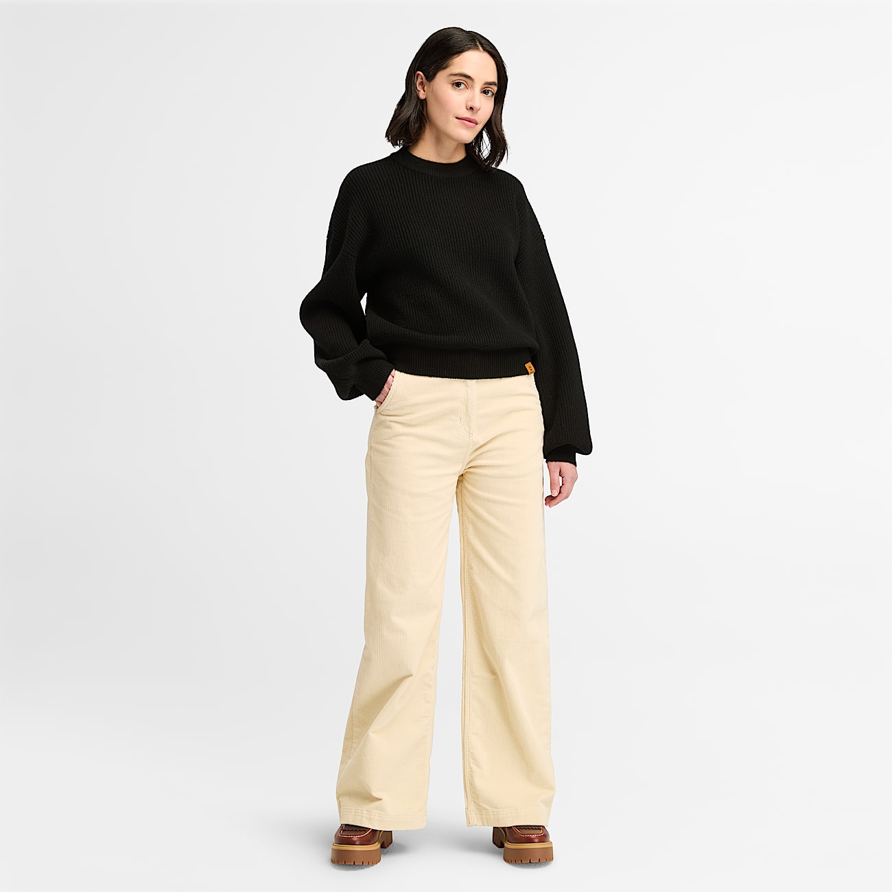 Maglione Girocollo in Misto Lana da Donna in colore nero - 2