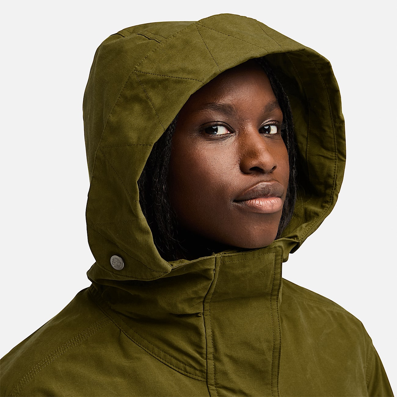 Light Insulated 2 In 1 City Parka For Women In Green
