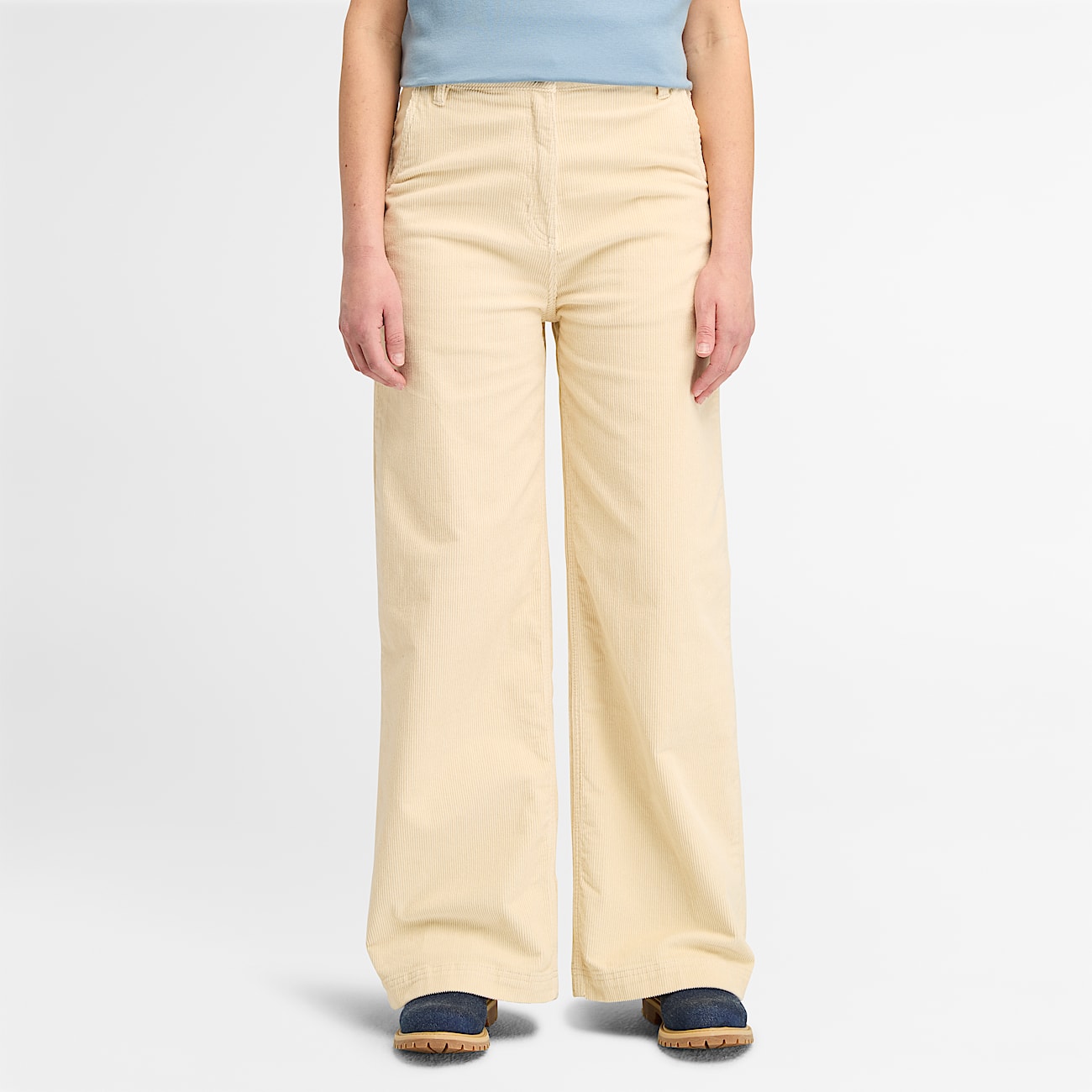 Cordhose mit weitem Bein für Damen in Beige