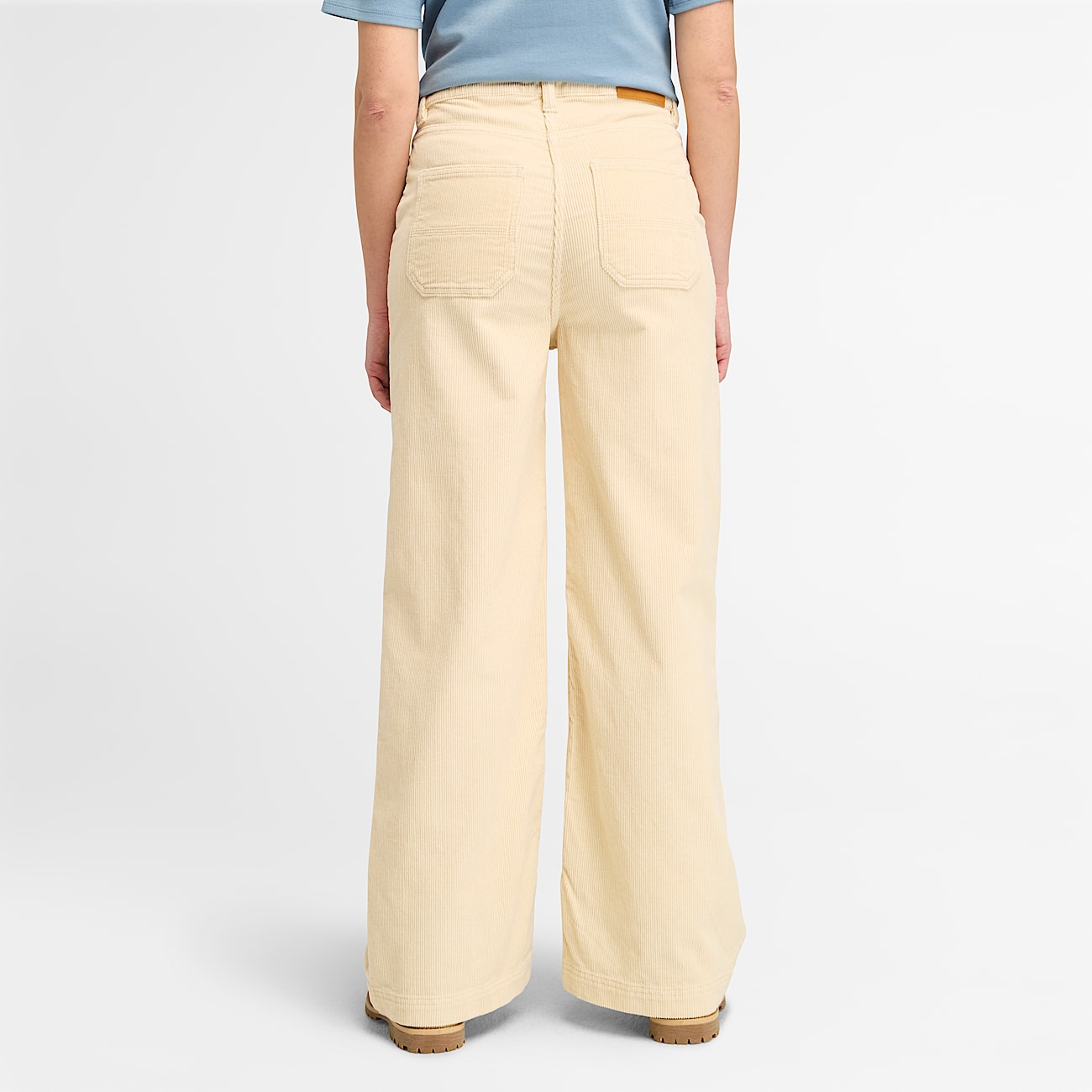 Cordhose mit weitem Bein für Damen in Beige
