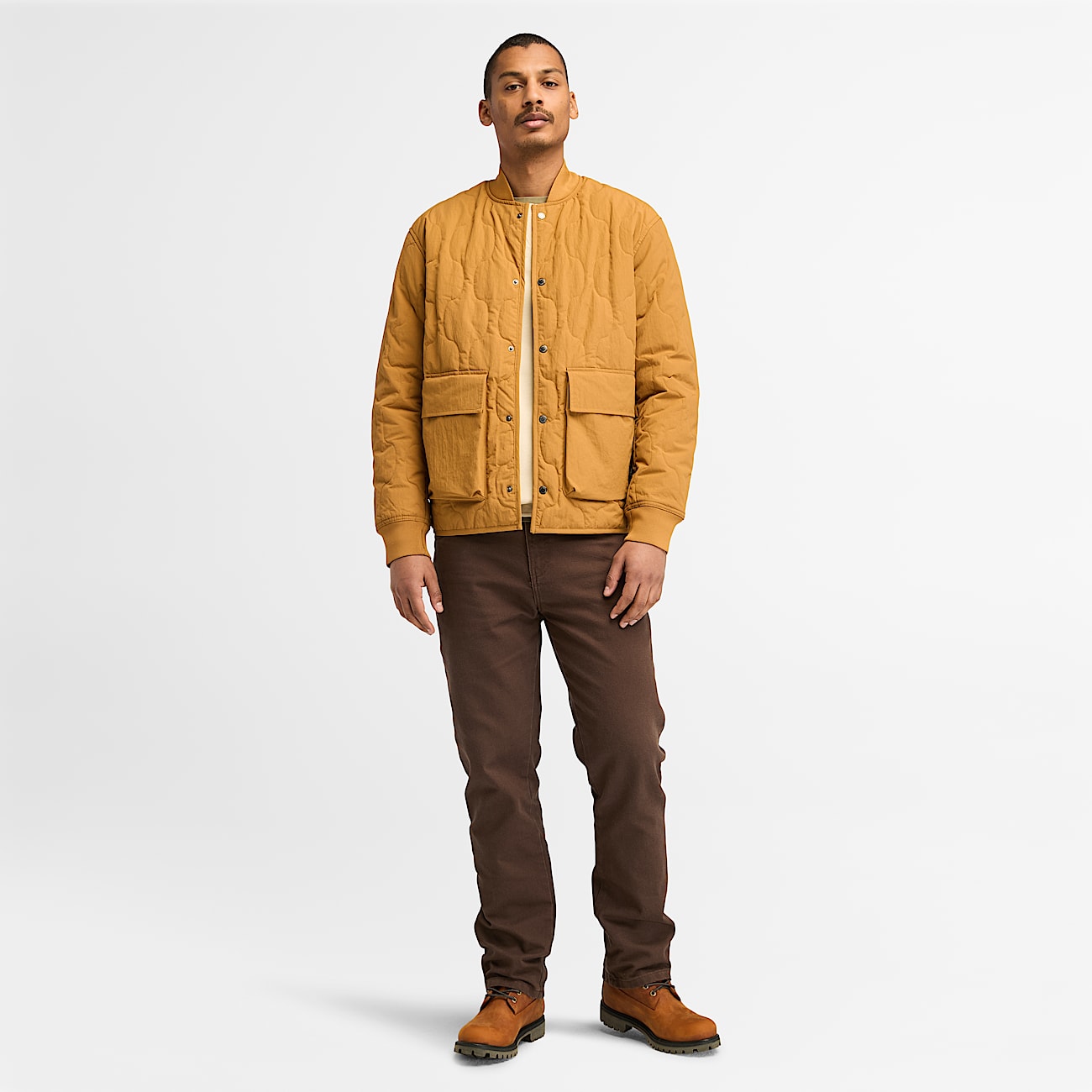 Quilted Jacket for Men in Yellow