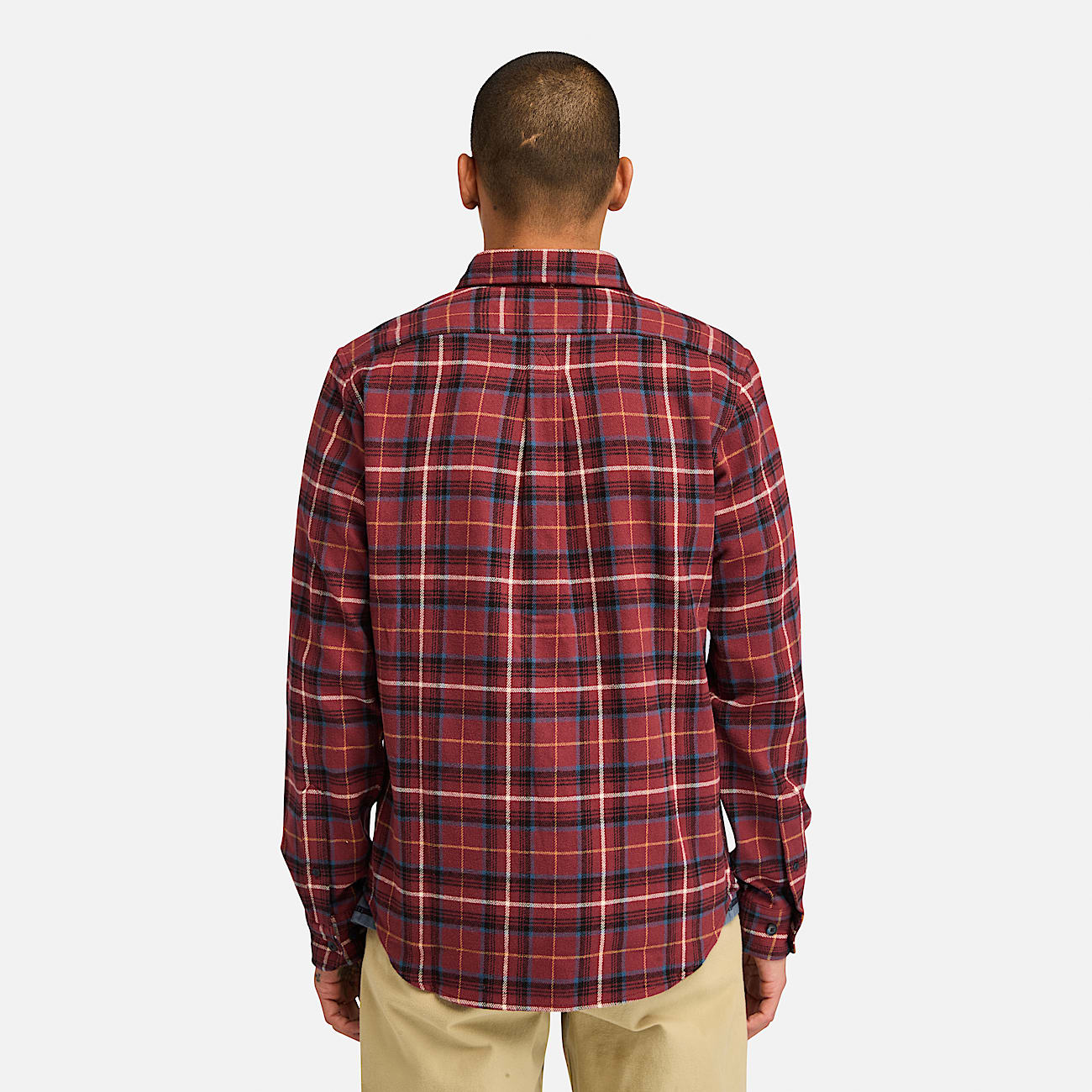 Camicia a Quadri in Flanella di Peso Medio da Uomo in rosso scuro - 4