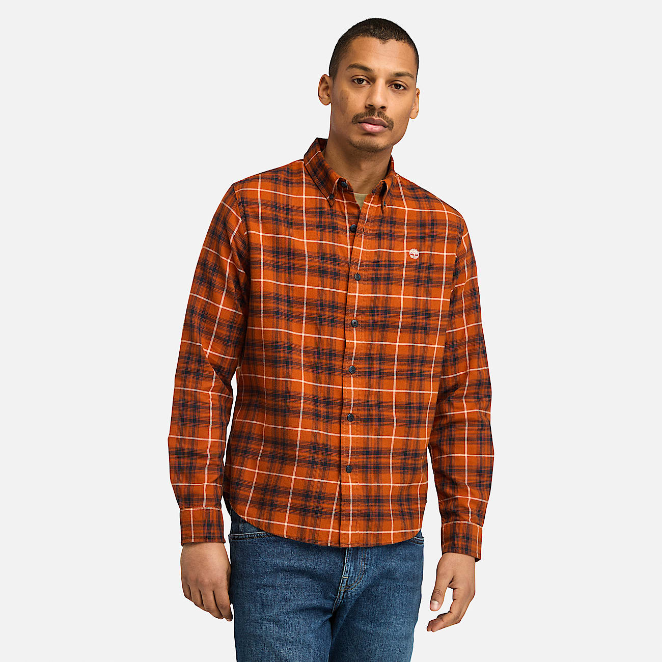 Camicia a Quadri con Tecnologia Solucell Air™ da Uomo in arancione