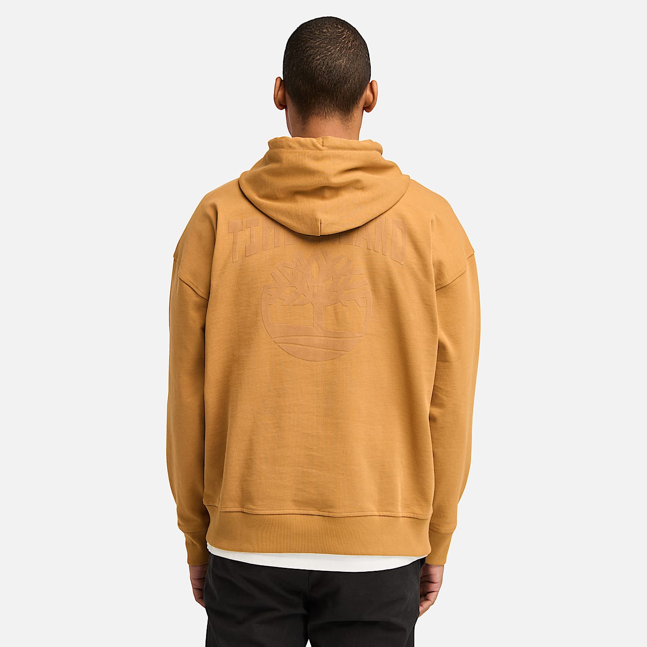 Sweat à capuche noir à logo pour homme en jaune