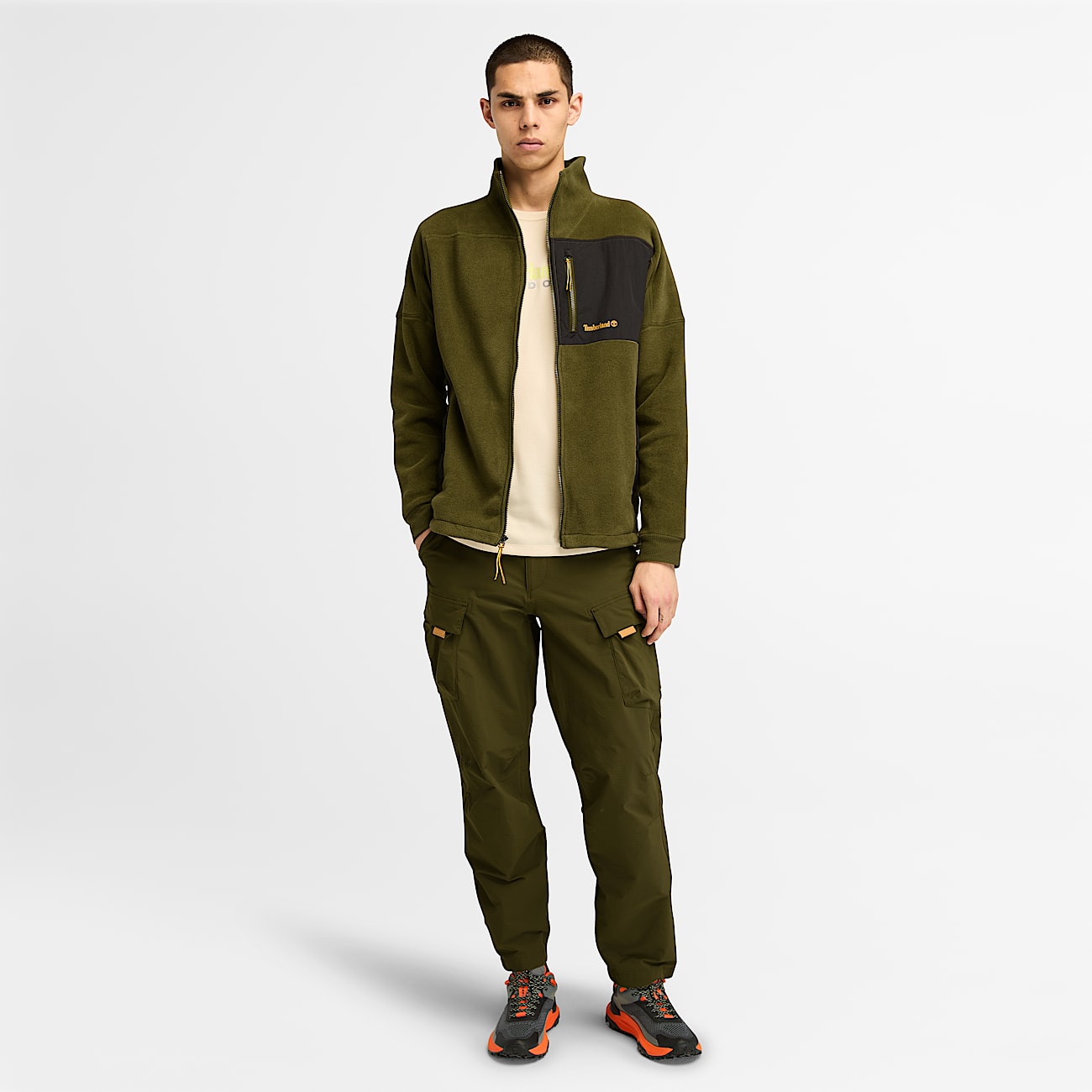 Polartec® Mix Media Full-Zip Fleece for Men in Green