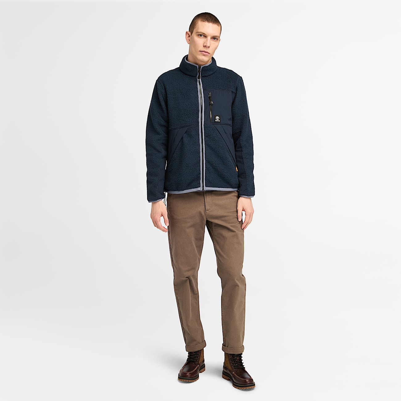 Hochflorige Fleecejacke für Herren in Dunkelblau