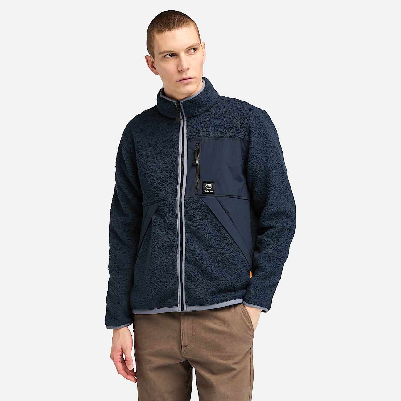 Hochflorige Fleecejacke für Herren in Dunkelblau