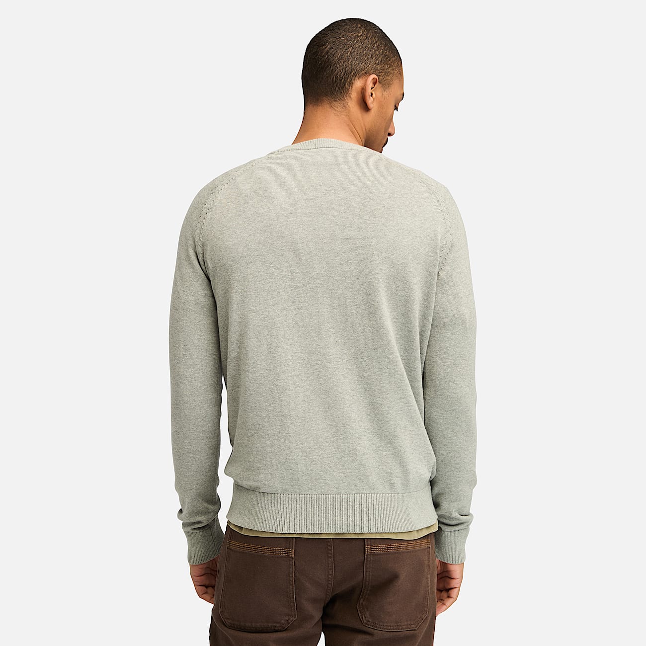 Pull en coton à manches raglan Williams River pour homme en gris - 4