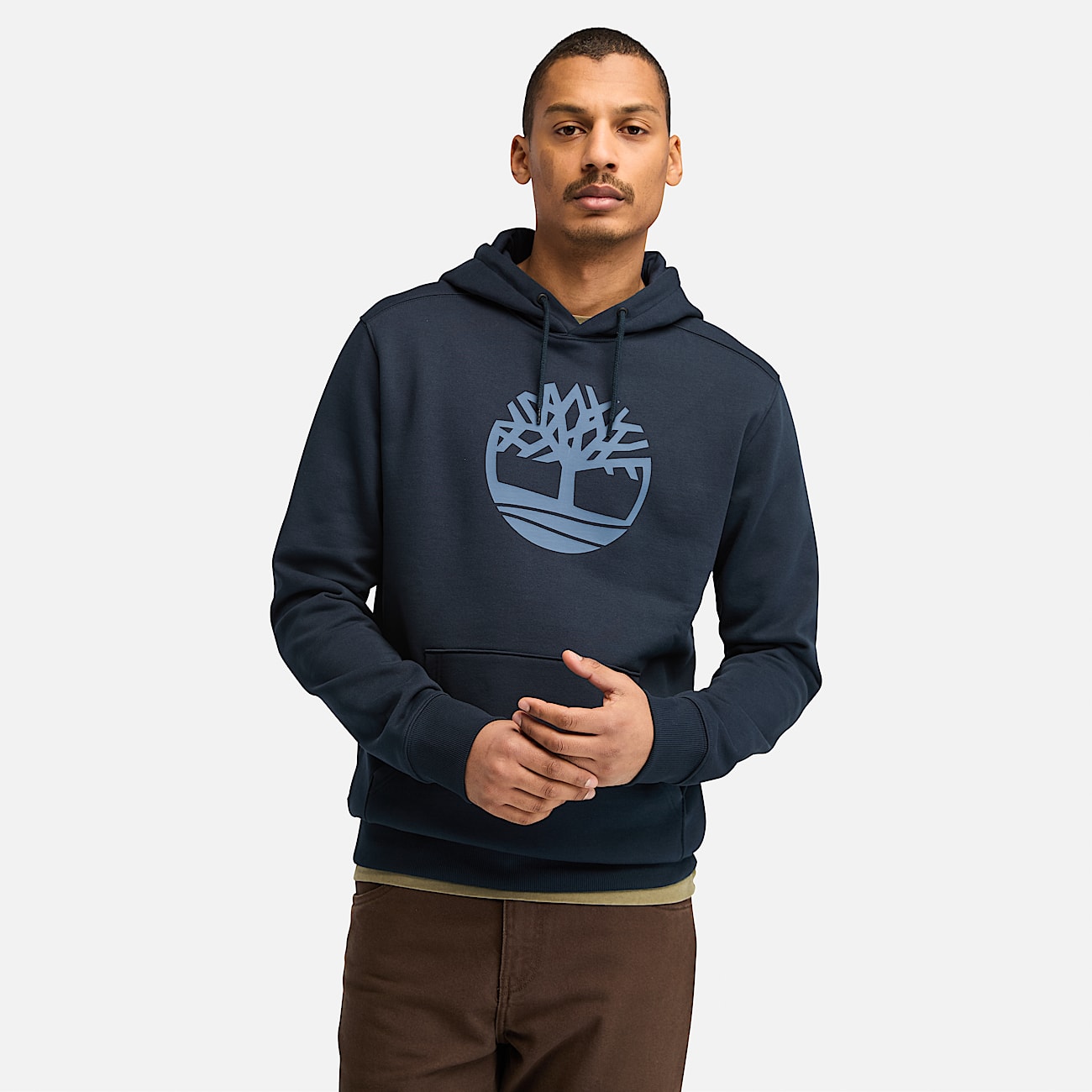 Kennebec River Tree Logo Hoodie for Men in Dark Blue - 1
