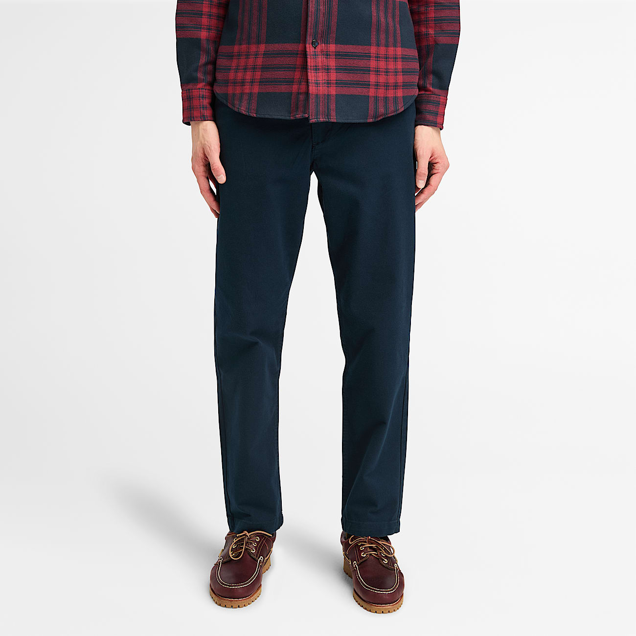 Claremont Brushed Twill Chino Trousers for Men in Dark Blue