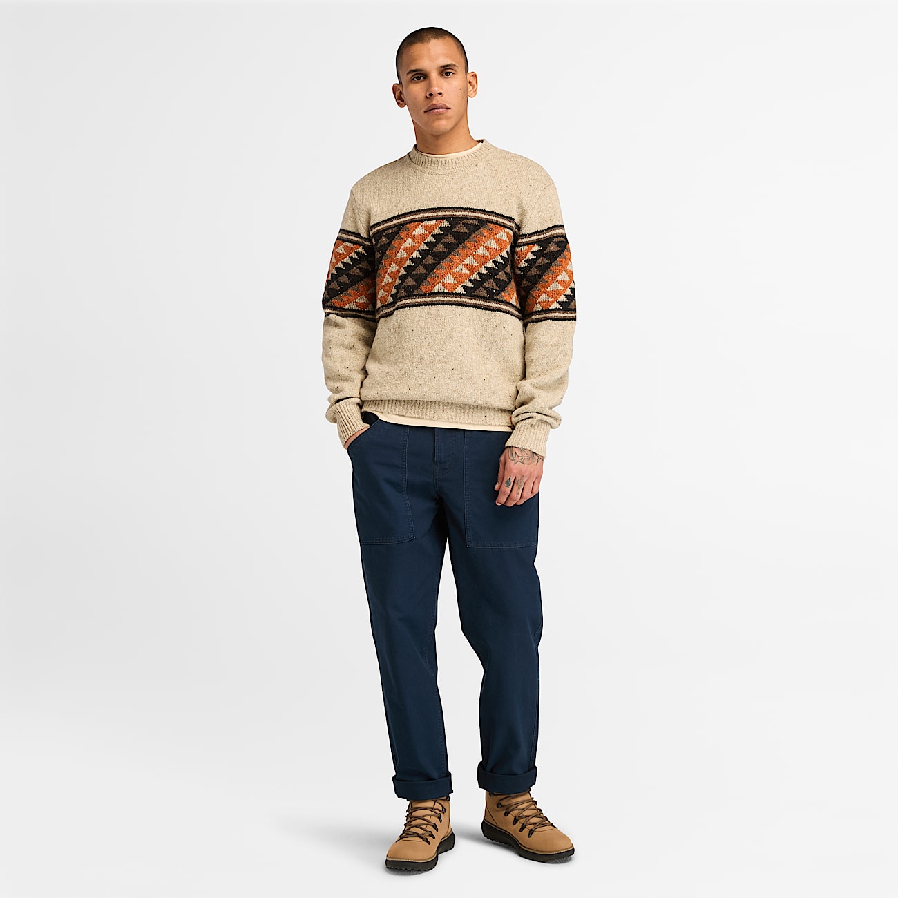 Maglione Girocollo Fair Isle da Uomo in beige - 2