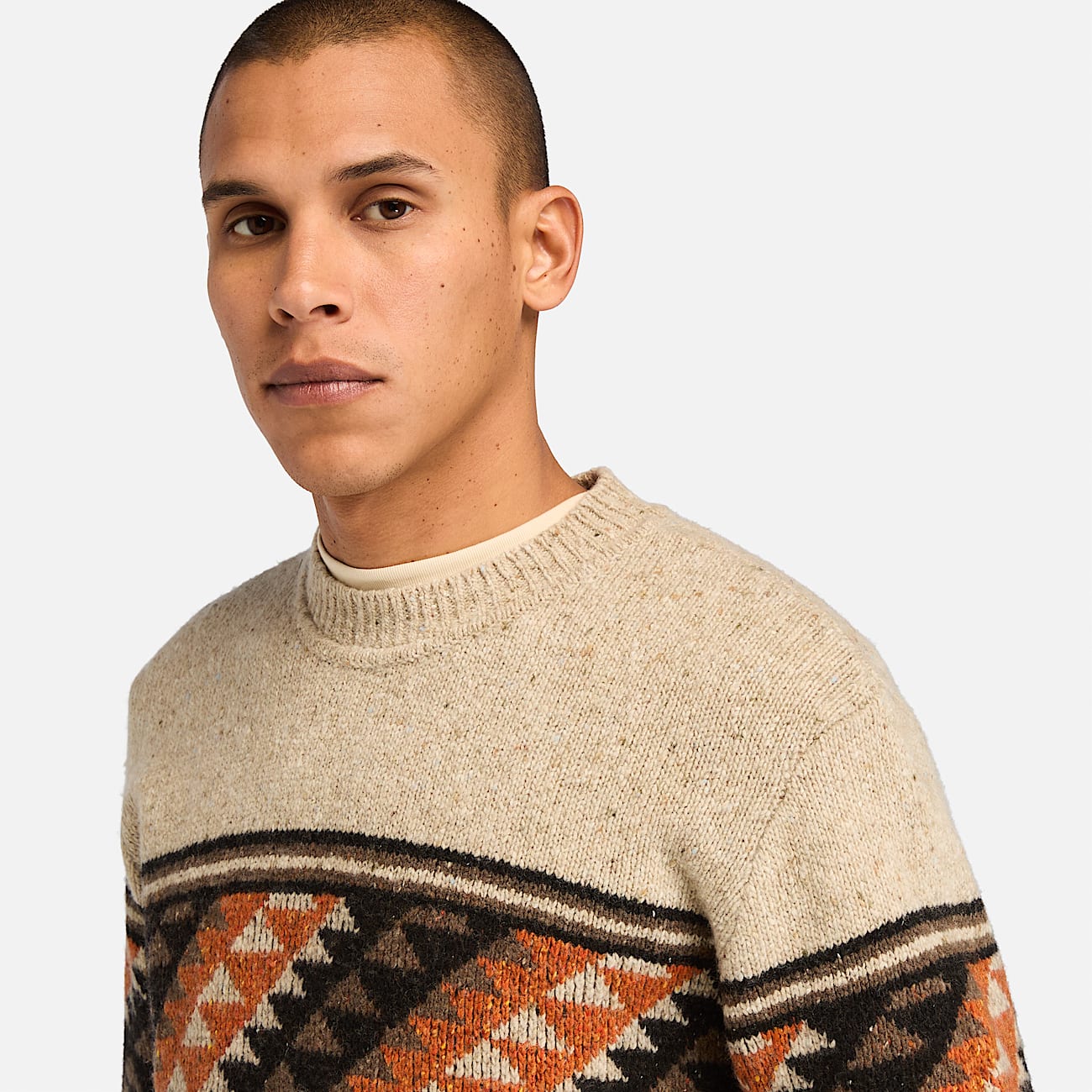 Maglione Girocollo Fair Isle da Uomo in beige - 3