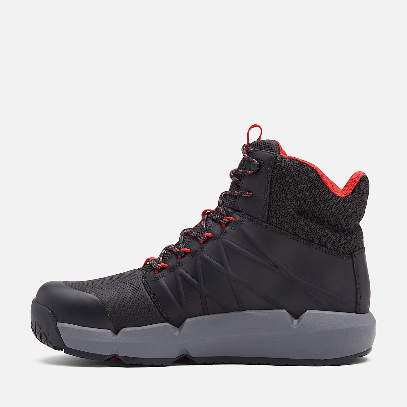Wasserfester 6-Inch Morphix Arbeitsstiefel mit Zehenschutz aus Verbundwerkstoff für Herren in Schwarz/Rot