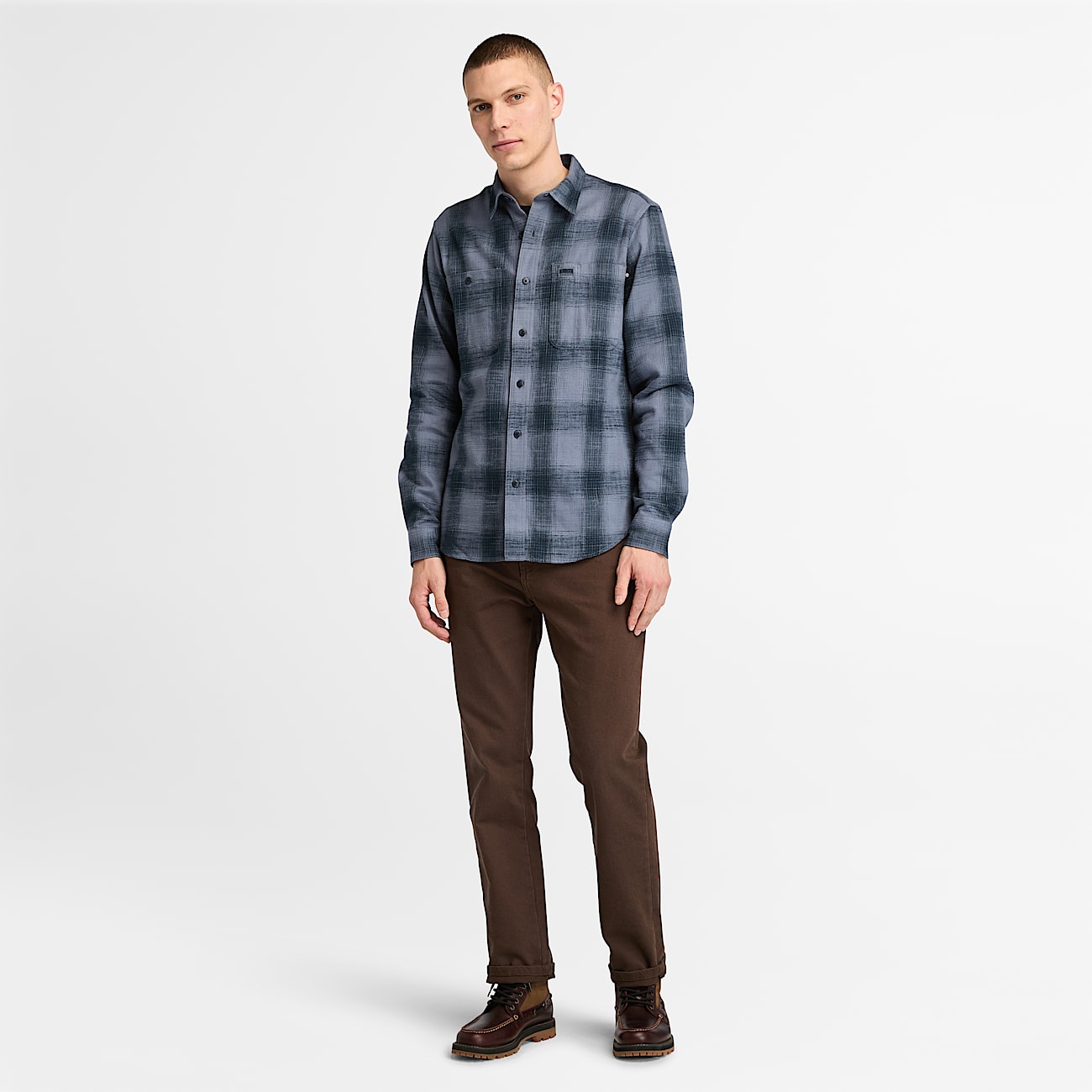 Windham Heavy Flannel Shirt for Men in Grey