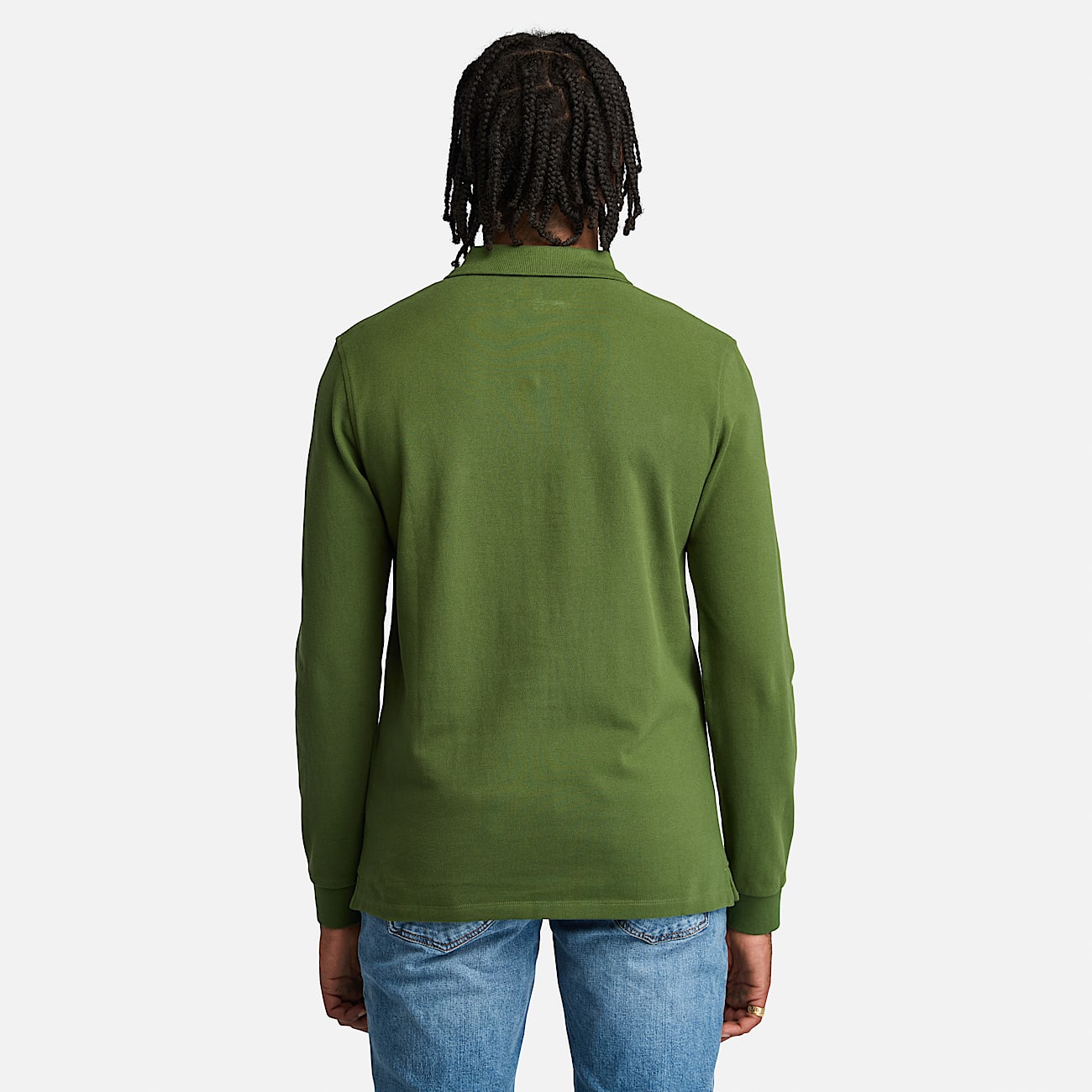 Polo en piqué à manches longues Millers River pour homme en vert - 4