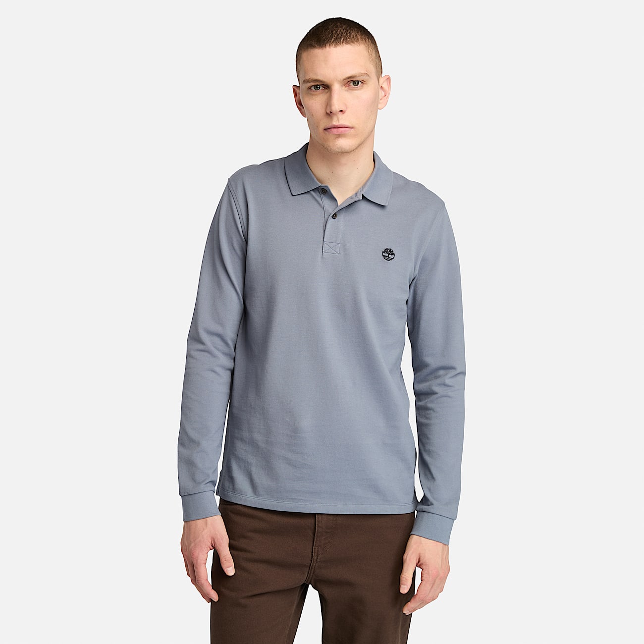 Millers River LS Pique Polo for Men in Grey