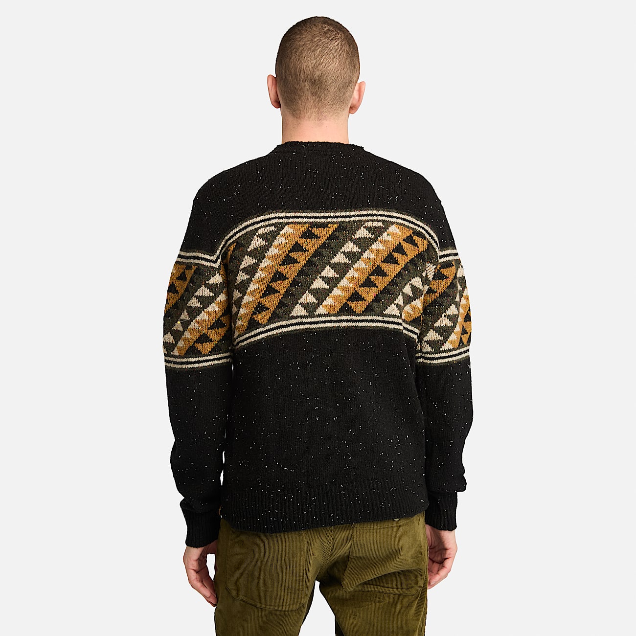 Maglione Girocollo Fair Isle da Uomo in colore nero - 4