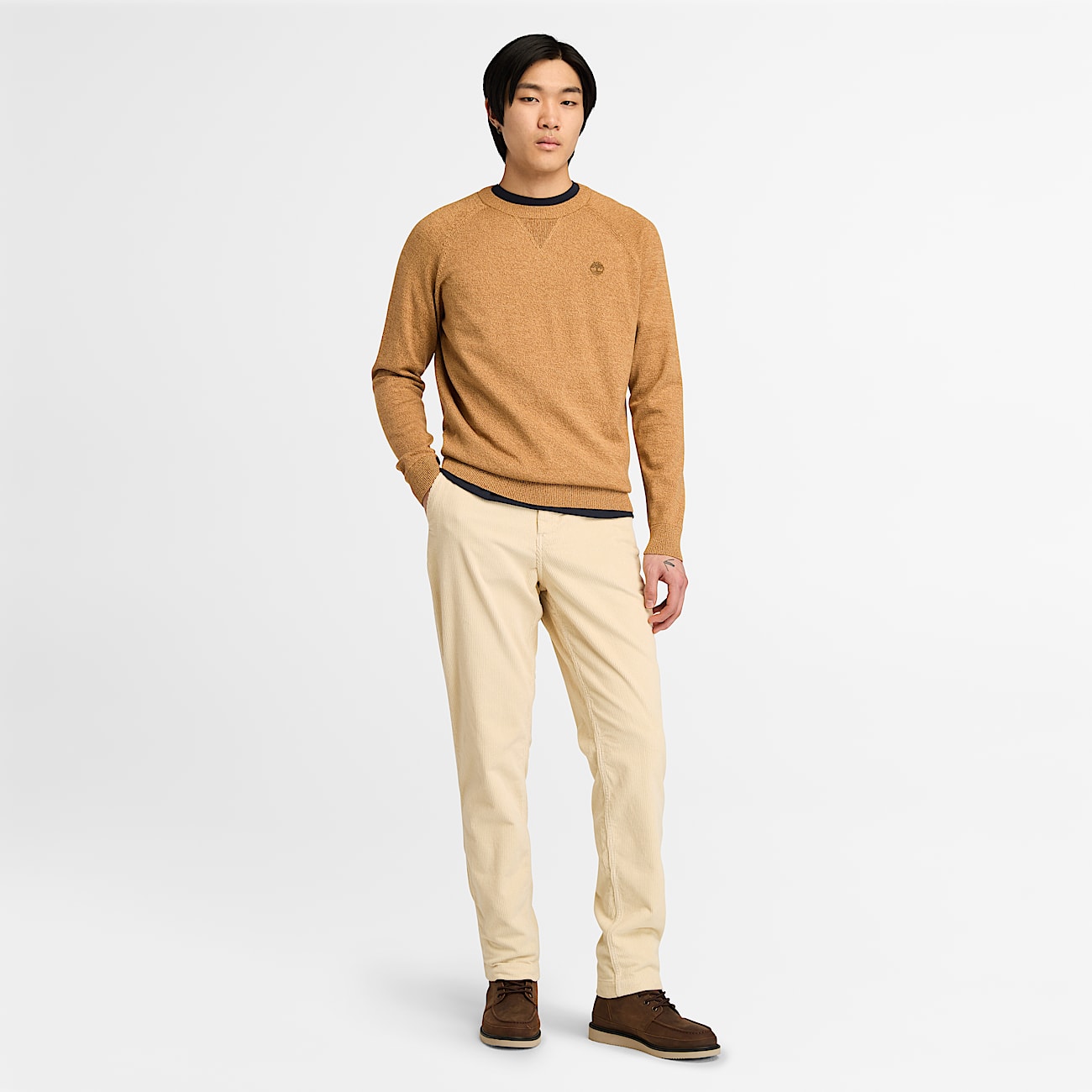 Williams River Cotton Raglan Jumper for Men in Light Yellow