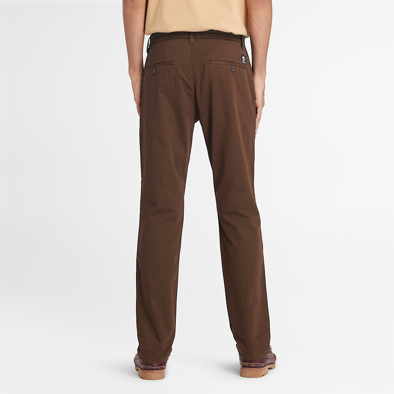 Stretch Twill Chino Trousers for Men in Brown