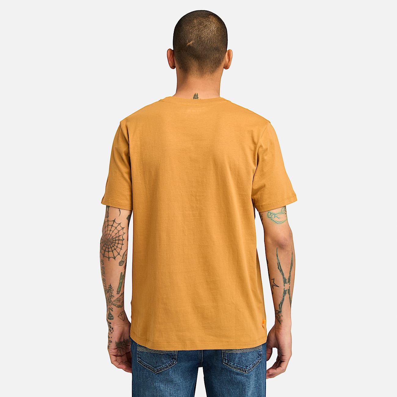 Kennebec River T-Shirt mit Baum-Logo für Herren in Dunkelgelb