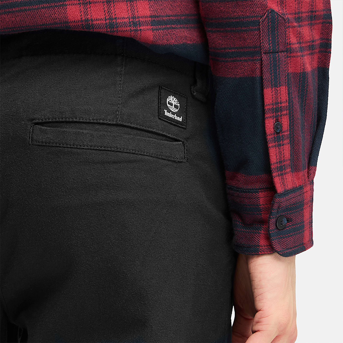 Claremont Brushed Twill Chino Trousers for Men in Black