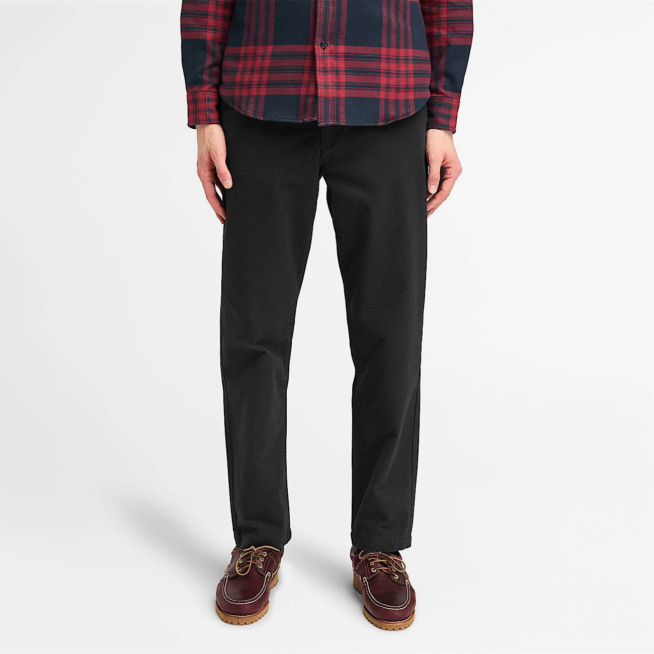 Claremont Brushed Twill Chino Trousers for Men in Black