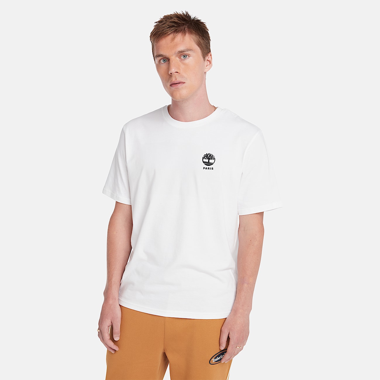 All Gender Short Sleeve Paris City T-Shirt in White