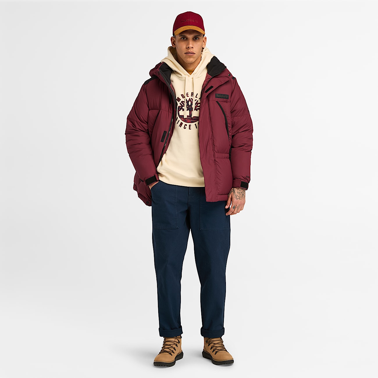 Recycled down Howker Puffer Jacket for Men in Red