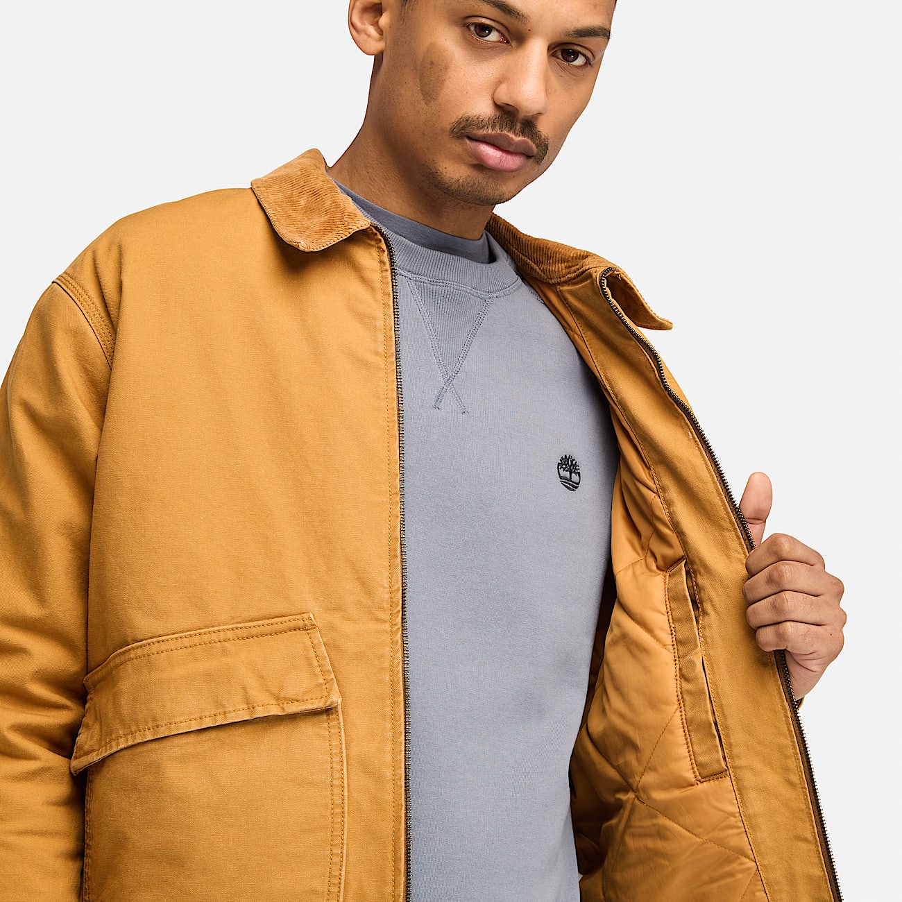 Strafford Washed Canvas Insulated Jacket for Men in Yellow