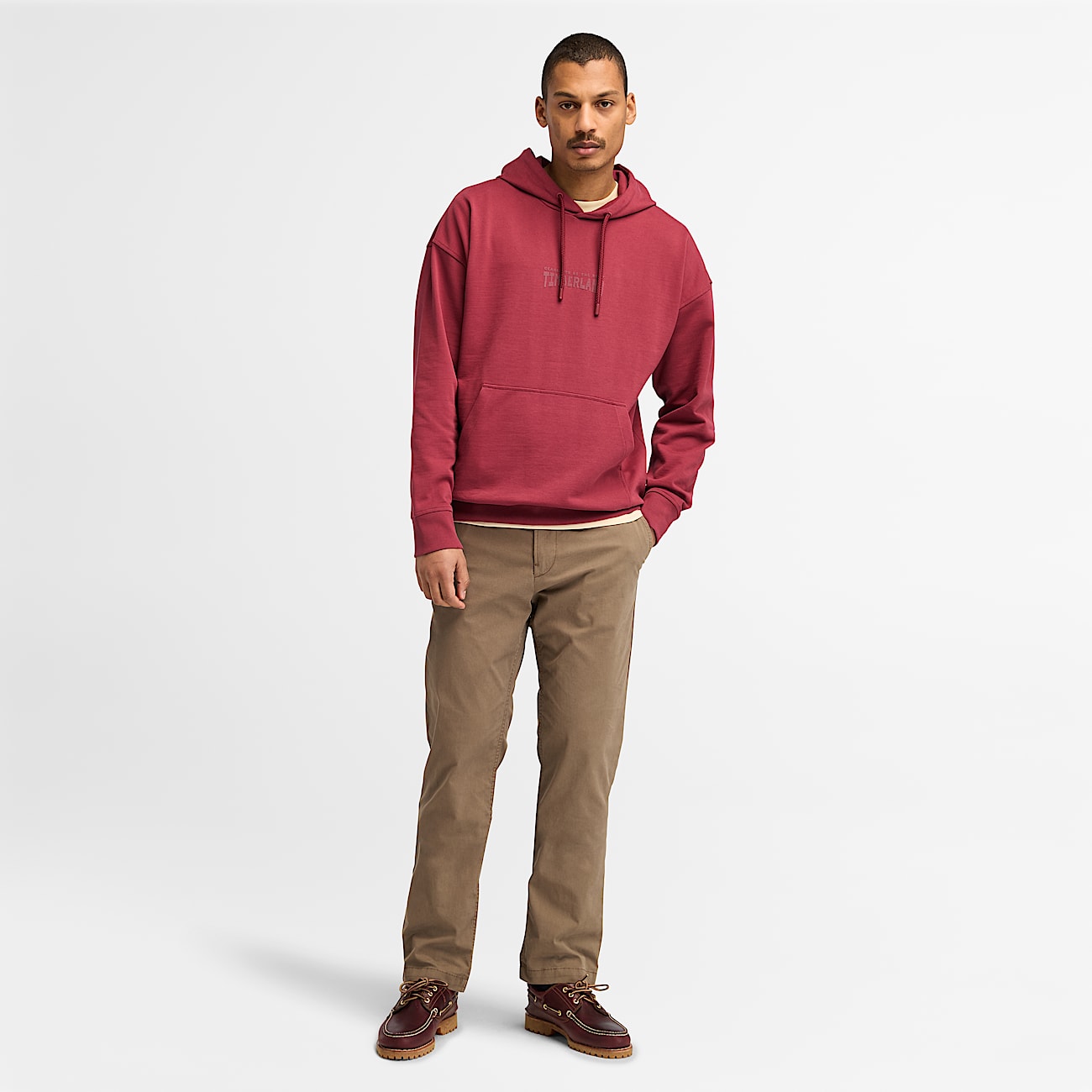 Kapuzenpullover mit Logo hinten für Herren in Rot