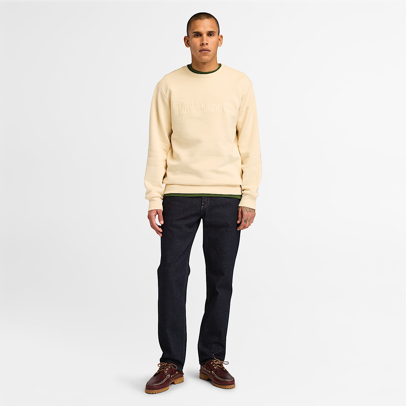 Felpa Girocollo Hampthon da Uomo in beige