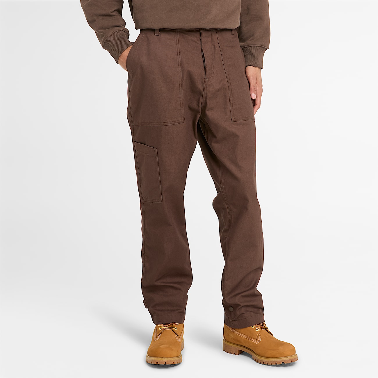 All Gender Wide Leg Cargo Trouser in Brown
