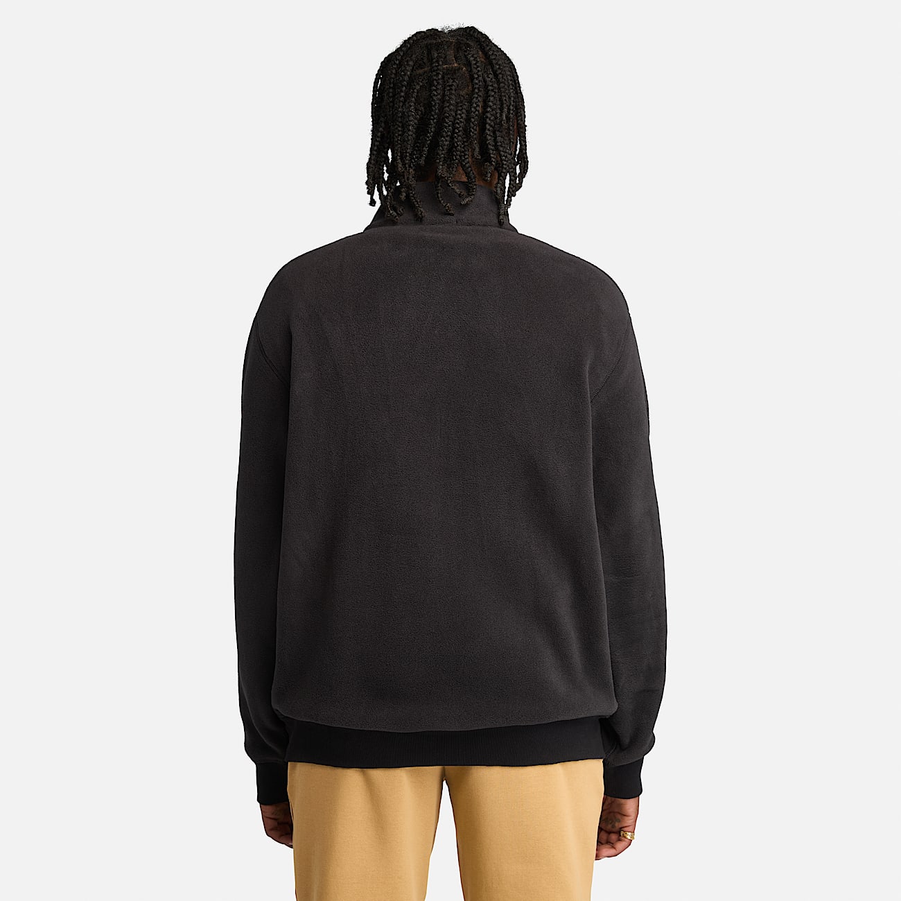 Felpa in Pile con Zip a un Quarto Polartec® da Uomo in colore nero - 4