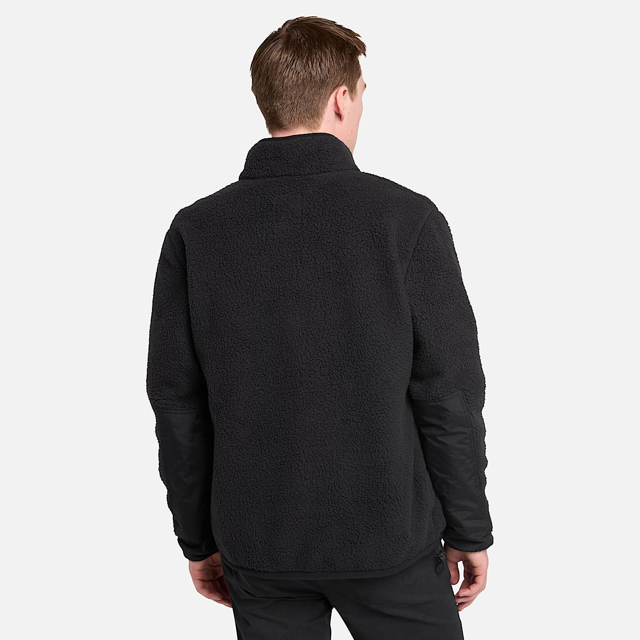 Giacca in Pile a Pelo Lungo da Uomo in colore nero
