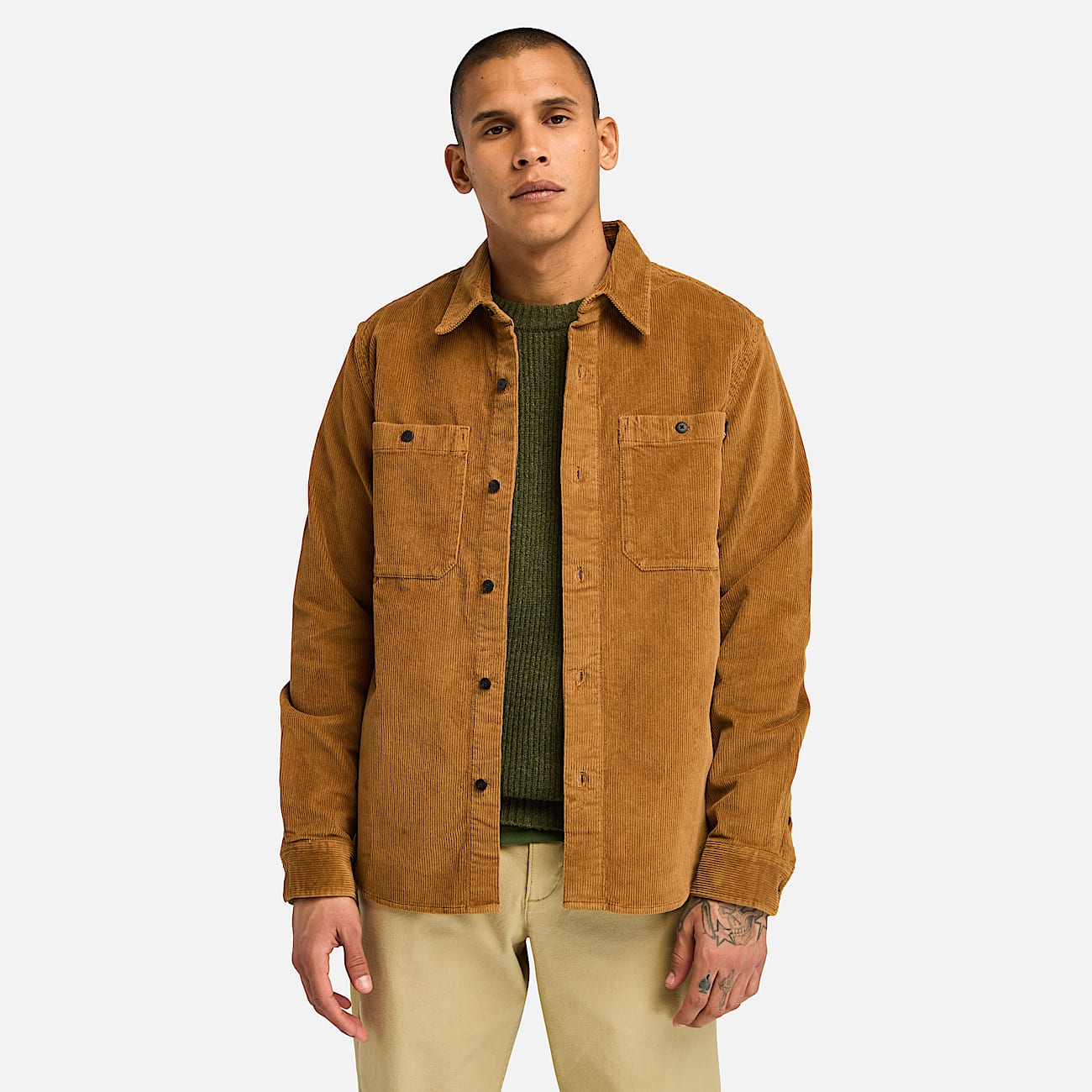 Corduroy Overshirt for Men in Dark Yellow