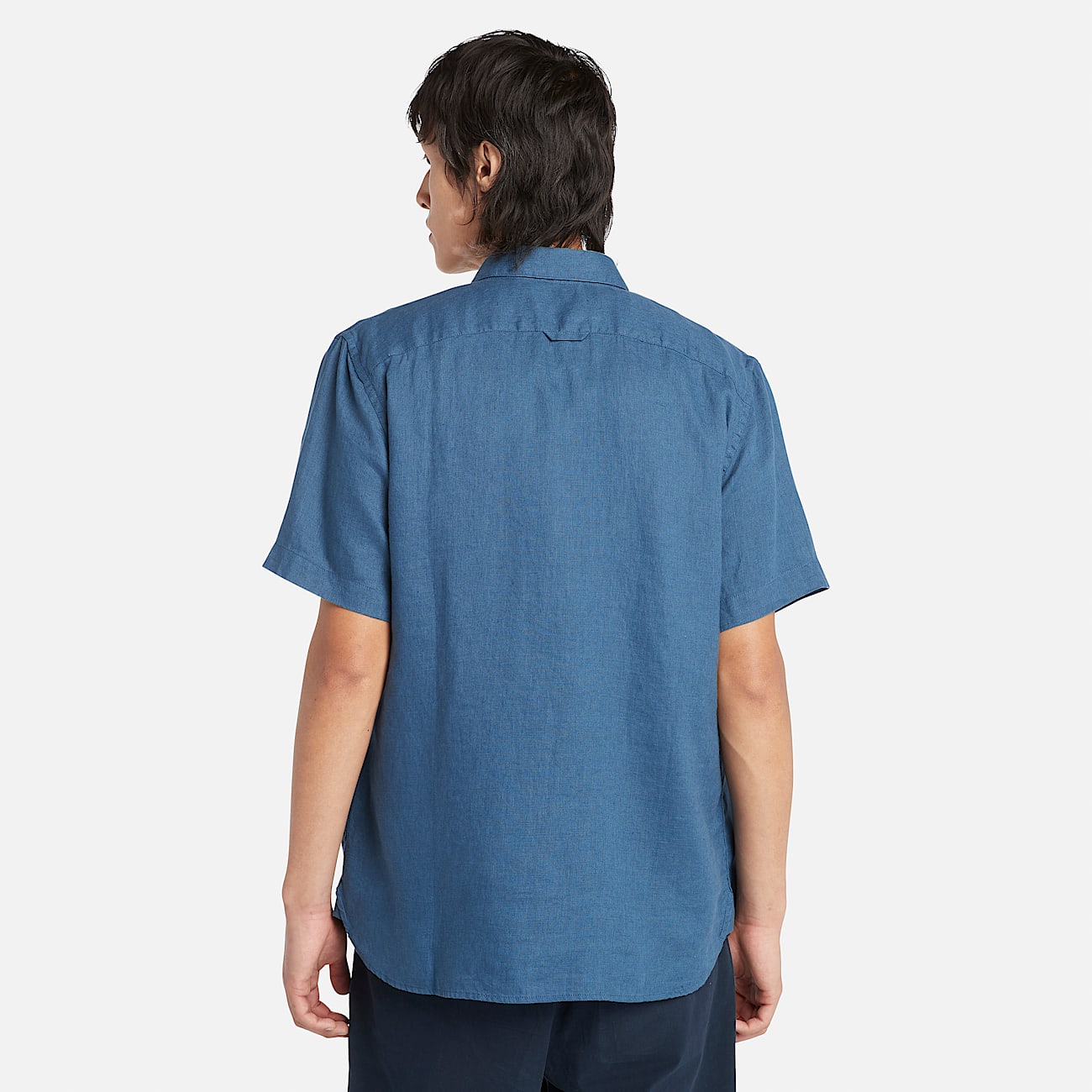 Camisa de Manga Curta em Linho Mill Brook para Homem em azul-marinho - 4