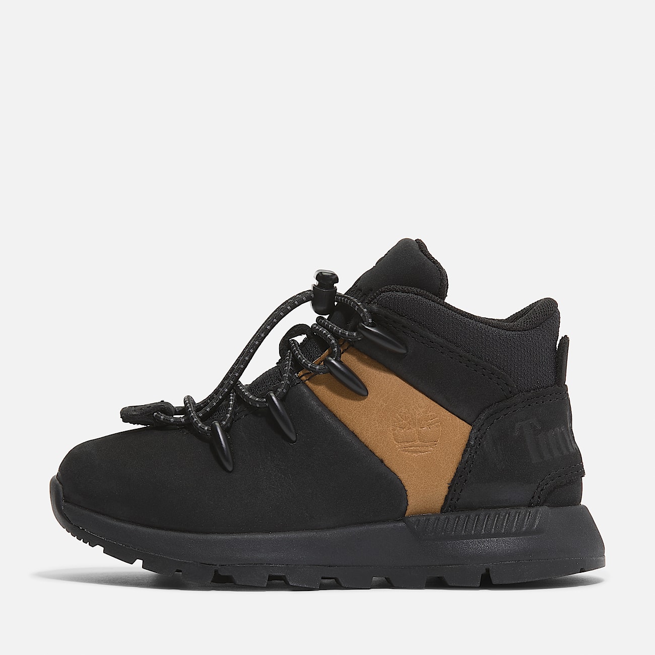 Sprint Trekker Halfhoge Vetersneaker voor peuters en kleuters in zwart/geel - 8
