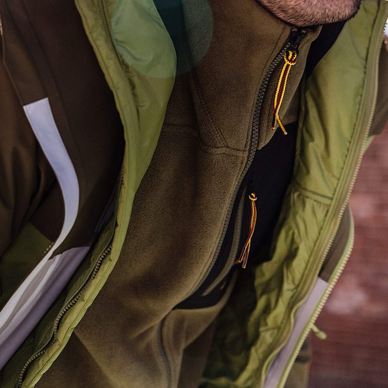 Polartec® Mix Media Full-Zip Fleece for Men in Green